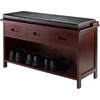 image:imageWinsome Adriana 4Pc Set Storage Bench amp 3 Foldable BasketsWalnut