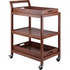 image:imageWinsome Albert 3Tier Serving Cart Walnut 33  Rolling Utility Bar Cart with Wheels for Snacks Drinks Kitchen Essentials Storage amp Organization for the Home or Apartment