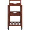 image:imageWinsome Albert 3Tier Serving Cart Walnut 33  Rolling Utility Bar Cart with Wheels for Snacks Drinks Kitchen Essentials Storage amp Organization for the Home or Apartment