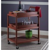 image:imageWinsome Albert 3Tier Serving Cart Walnut 33  Rolling Utility Bar Cart with Wheels for Snacks Drinks Kitchen Essentials Storage amp Organization for the Home or Apartment