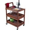 image:imageWinsome Albert 3Tier Serving Cart Walnut 33  Rolling Utility Bar Cart with Wheels for Snacks Drinks Kitchen Essentials Storage amp Organization for the Home or Apartment