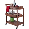 image:imageWinsome Albert 3Tier Serving Cart Walnut 33  Rolling Utility Bar Cart with Wheels for Snacks Drinks Kitchen Essentials Storage amp Organization for the Home or Apartment