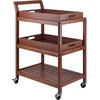 image:imageWinsome Albert 3Tier Serving Cart Walnut 33  Rolling Utility Bar Cart with Wheels for Snacks Drinks Kitchen Essentials Storage amp Organization for the Home or Apartment