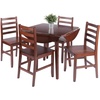 image:imageWinsome Dawson 5Pc Drop Leaf Table with LadderBack Chairs Walnut Finish