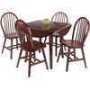 image:imageWinsome Dawson 5Pc Drop Leaf Table with Windsor Chairs Walnut Finish