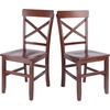 image:imageWinsome Groveland 5Pc Set Dining Table with XBack Chairs Walnut Finish