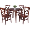 image:imageWinsome Groveland 5Pc Set Dining Table with XBack Chairs Walnut Finish