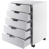 image:imageWinsome Halifax 5Drawer Storage Cabinet Black 20519White