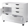 image:imageWinsome Halifax Mobile Storage Cabinet with 1 Door amp 5 Drawers in White Stylish amp Functional Home Storage Cabinet for Filing Kitchen Organization Moveable Furniture for Office Dorms ApartmentsWhite