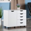 image:imageWinsome Halifax Mobile Storage Cabinet with 1 Door amp 5 Drawers in White Stylish amp Functional Home Storage Cabinet for Filing Kitchen Organization Moveable Furniture for Office Dorms ApartmentsWhite