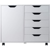 image:imageWinsome Halifax Mobile Storage Cabinet with 1 Door amp 5 Drawers in White Stylish amp Functional Home Storage Cabinet for Filing Kitchen Organization Moveable Furniture for Office Dorms ApartmentsWhite