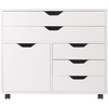 image:imageWinsome Halifax Mobile Storage Cabinet with 1 Door amp 5 Drawers in White Stylish amp Functional Home Storage Cabinet for Filing Kitchen Organization Moveable Furniture for Office Dorms ApartmentsWhite