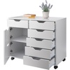 image:imageWinsome Halifax Mobile Storage Cabinet with 1 Door amp 5 Drawers in White Stylish amp Functional Home Storage Cabinet for Filing Kitchen Organization Moveable Furniture for Office Dorms ApartmentsWhite