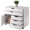 image:imageWinsome Halifax Mobile Storage Cabinet with 1 Door amp 5 Drawers in White Stylish amp Functional Home Storage Cabinet for Filing Kitchen Organization Moveable Furniture for Office Dorms ApartmentsWhite