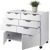 image:imageWinsome Halifax Mobile Storage Cabinet with 1 Door amp 5 Drawers in White Stylish amp Functional Home Storage Cabinet for Filing Kitchen Organization Moveable Furniture for Office Dorms ApartmentsWhite