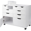 image:imageWinsome Halifax Mobile Storage Cabinet with 1 Door amp 5 Drawers in White Stylish amp Functional Home Storage Cabinet for Filing Kitchen Organization Moveable Furniture for Office Dorms ApartmentsWhite