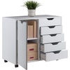 image:imageWinsome Halifax Mobile Storage Cabinet with 1 Door amp 5 Drawers in White Stylish amp Functional Home Storage Cabinet for Filing Kitchen Organization Moveable Furniture for Office Dorms ApartmentsWhite