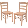 image:imageWinsome Hannah Foldable Round Dining Table 42 Wide with Set of 2 Chairs Light OakLight Oak