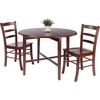 image:imageWinsome Hannah Foldable Round Dining Table 42 Wide with Set of 2 Chairs Light OakWalnut
