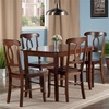 image:imageWinsome Inglewood 5PC Set Table w 4 Key Hole Back Chairs Dining Walnut