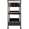 image:imageWinsome Jeston 3Tier Serving Cart  Rolling Utility Bar Cart with Wheels for Snacks Drinks Kitchen Essentials Storage amp Organization for the Home or Apartment