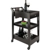 image:imageWinsome Jeston 3Tier Serving Cart  Rolling Utility Bar Cart with Wheels for Snacks Drinks Kitchen Essentials Storage amp Organization for the Home or Apartment