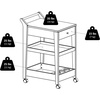 image:imageWinsome Jeston 3Tier Serving Cart  Rolling Utility Bar Cart with Wheels for Snacks Drinks Kitchen Essentials Storage amp Organization for the Home or Apartment