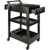 image:imageWinsome Jeston 3Tier Serving Cart  Rolling Utility Bar Cart with Wheels for Snacks Drinks Kitchen Essentials Storage amp Organization for the Home or Apartment