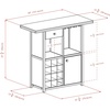 image:imageWinsome Macon Bar Wine Cabinet Espresso  Kitchen amp Dining Room Storage with Wine Glass Rack and Bottle Holder Convenient Home Bar Accessory for Organization