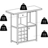 image:imageWinsome Macon Bar Wine Cabinet Espresso  Kitchen amp Dining Room Storage with Wine Glass Rack and Bottle Holder Convenient Home Bar Accessory for Organization