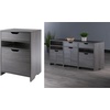 image:imageWinsome Nova Storage Cabinet with Drawer 19 Wide WhiteCharcoal
