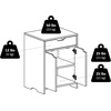 image:imageWinsome Nova Storage Cabinet with Drawer 19 Wide WhiteCharcoal