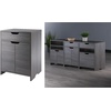 image:imageWinsome Nova Storage Cabinet with Drawer 19 Wide WhiteCharcoal