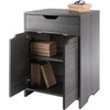 image:imageWinsome Nova Storage Cabinet with Drawer 19 Wide WhiteCharcoal