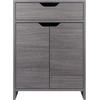 image:imageWinsome Nova Storage Cabinet with Drawer 19 Wide WhiteCharcoal