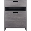 image:imageWinsome Nova Storage Cabinet with Drawer 19 Wide WhiteCharcoal