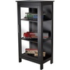 image:imageWinsome Poppy Display Cabinet with 3Sided Tempered Glass 472 H Black 20523