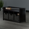 image:imageWinsome Wood Addison 4Pc Storage Bench with 3 Foldable Woven Baskets  Espresso and Chocolate