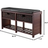 image:imageWinsome Wood Colin Cushion Bench with Baskets
