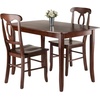 image:imageWinsome Wood Inglewood 3PC Set Table w 2 Key Hole Back Chairs Dining Walnut