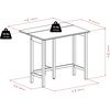 image:imageWinsome Wood Lynnwood 3Pc High Drop Leaf Table with 24 Saddle Seat Stool