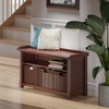 image:imageWinsome Wood Milan 4Pc Storage Bench with 3 Foldable Woven Baskets  Walnut