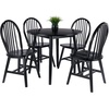 image:imageWinsome Wood Moreno 5Pc Drop Leaf Dining Table with Windsor Chairs  Black