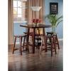 image:imageWinsome Wood Orlando 5Pc Set High Table 2 Shelves w 4 Saddle Seat Stools