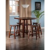 image:imageWinsome Wood Orlando 5Pc Set High Table 2 Shelves w 4 Saddle Seat Stools