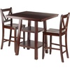 image:imageOrlando 3Pc Set High Table 2 Shelves w 2 VBack Counter Stools