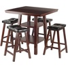 image:imageOrlando 3Pc Set High Table 2 Shelves w 4 Cushion Seat Stools