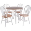image:imageSorella 5Pc Drop Leaf Dining Table with Windsor Chairs  Natural and White