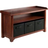 image:imageVerona 4Pc Set Storage Bench amp 3 Foldable BasketsBlack Baskets