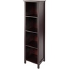 image:imageVerona 4Section N Storage Shelf with 4 Foldable Black Color Fabric BasketsNo Baskets